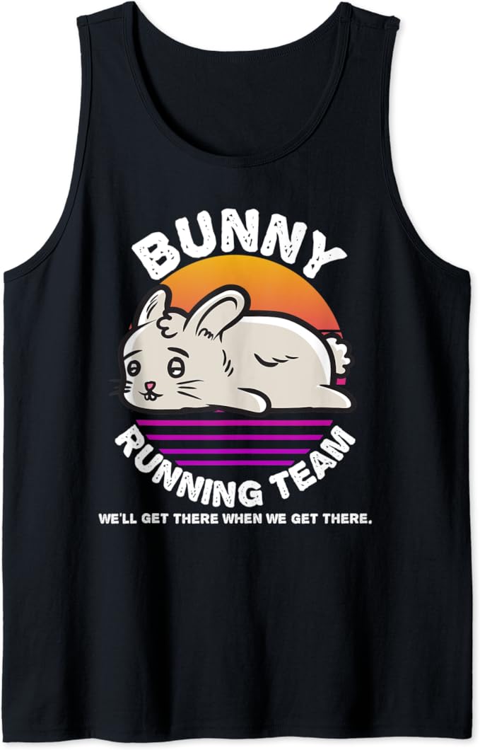 Funny Bunny Rabbit Running Team Shirt Kids Men Women Gift Tank Top